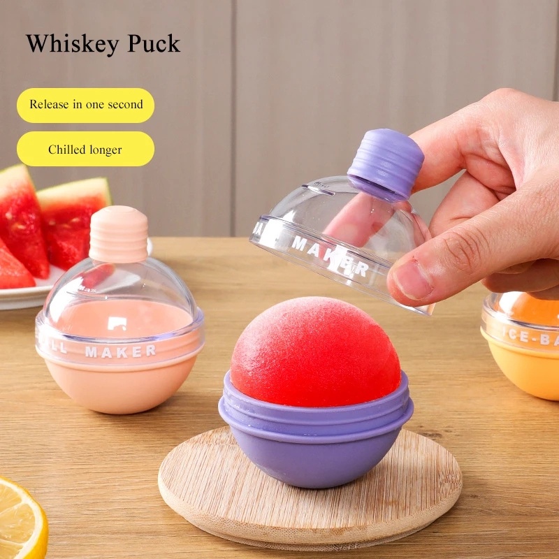 [Unggulan] Cetakan Es Batu Silikon Dapur Rumah Tangga Alat Yang Berguna Kreatif Mudah-Demoulding Warna Permen Untuk Whiskey Cocktail Jus Bola Cetakan Ice Ball Maker Food Grade Multifungsi