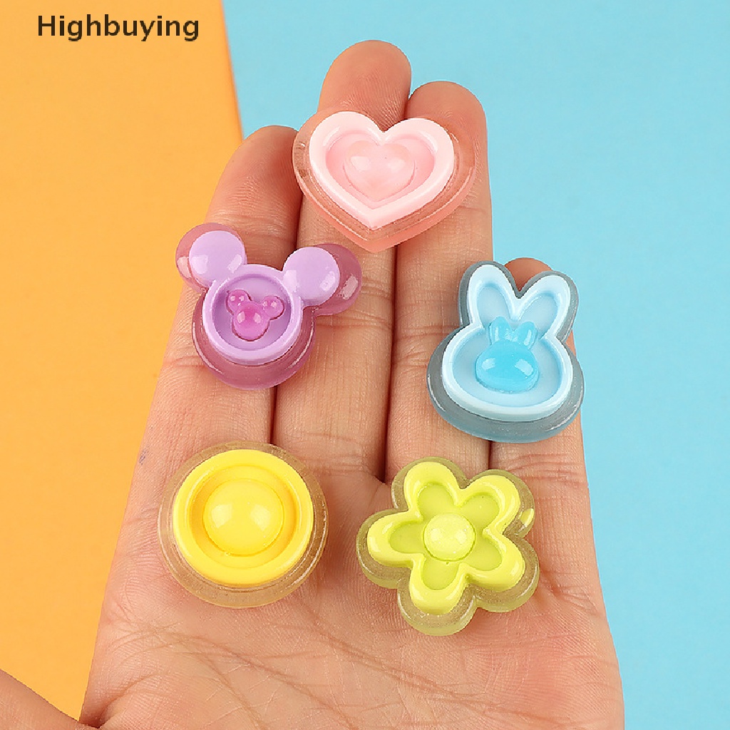 Hbid 5Pcs Luminous Love Rabbit Resin Aksesoris DIY Lem Krim Jepit Rambut Bahan Perhiasan Gesper Sepatu Aksesoris Glory