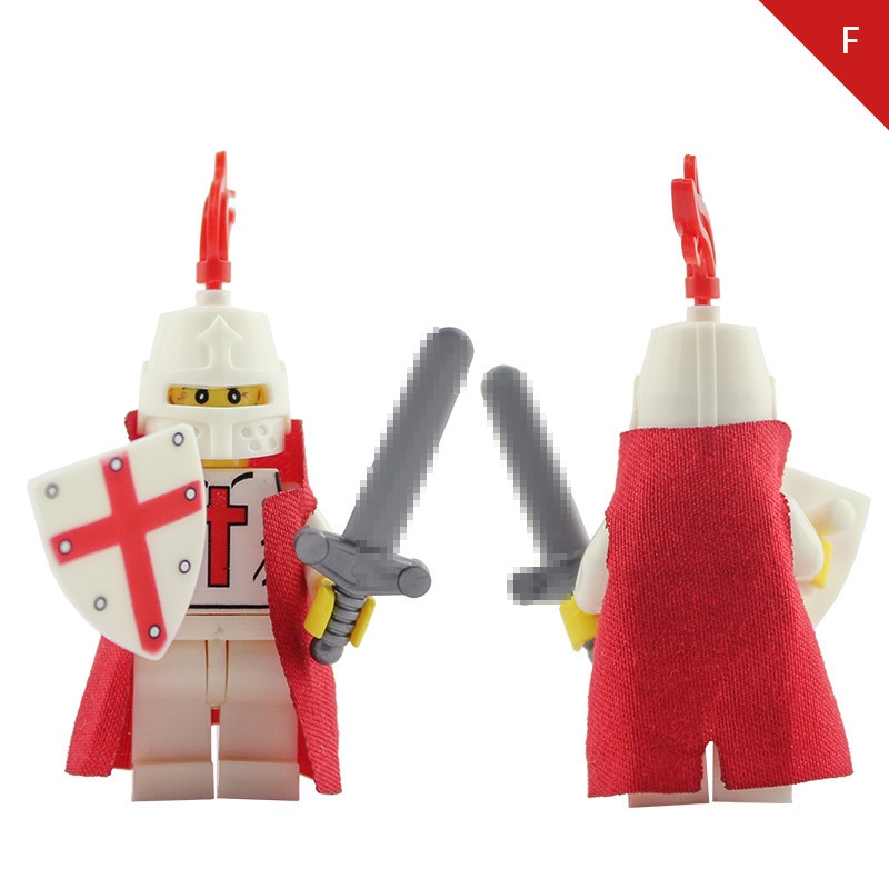 Red Cross Knight Series Mini Figure Perang Medieval Perisai Ksatria Pedang Ksatria Puzzle Rakitan Mainan Blok Bangunan