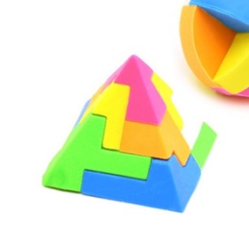 

Karet Penghapus Pensil Unik / Lucu Berbentuk Puzzle Piramida 3D