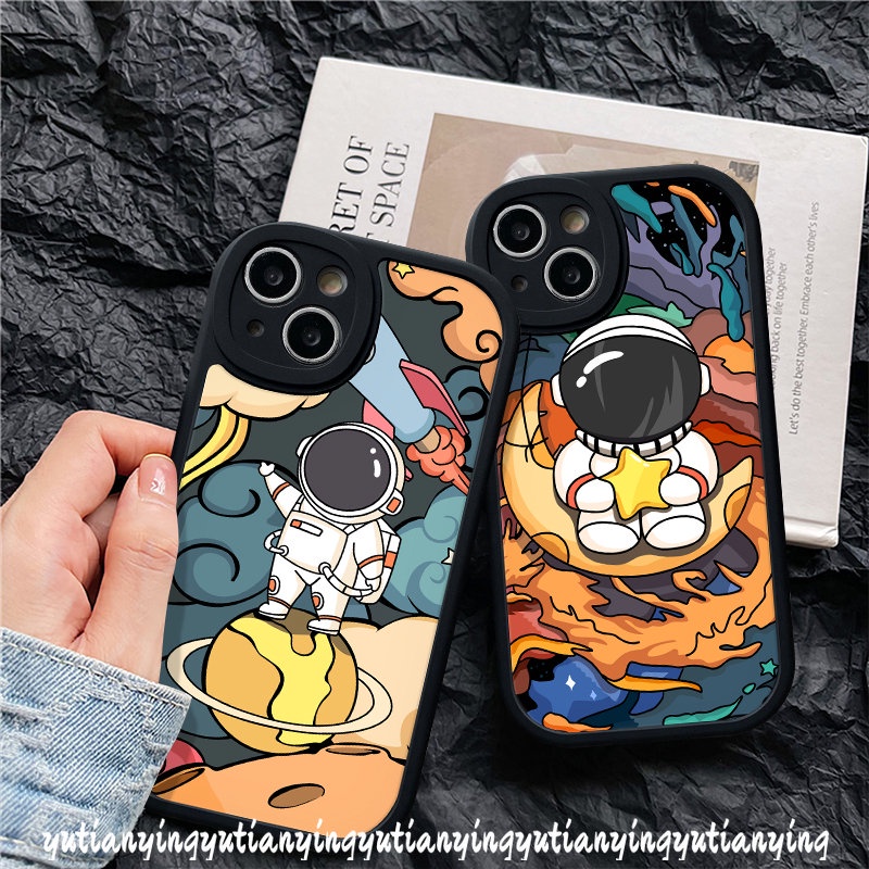 Casing For Infinix Hot 10 Note 8 Hot 9 11 10 Play 11s 10T 10s Cartoon Cute Nasa Astronaut Space Soft Round Lens Phone Case
