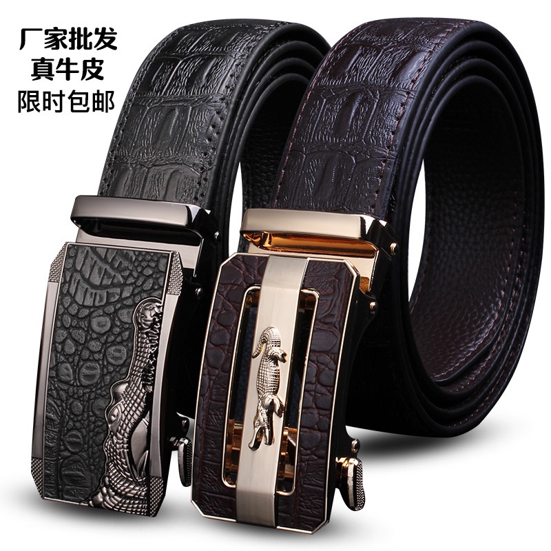 Ikat Pinggang Kulit Pria Buaya Pola Belt Pria  High-End Kulit Sapi Kulit  Klik Sabuk Pria Pinggang S