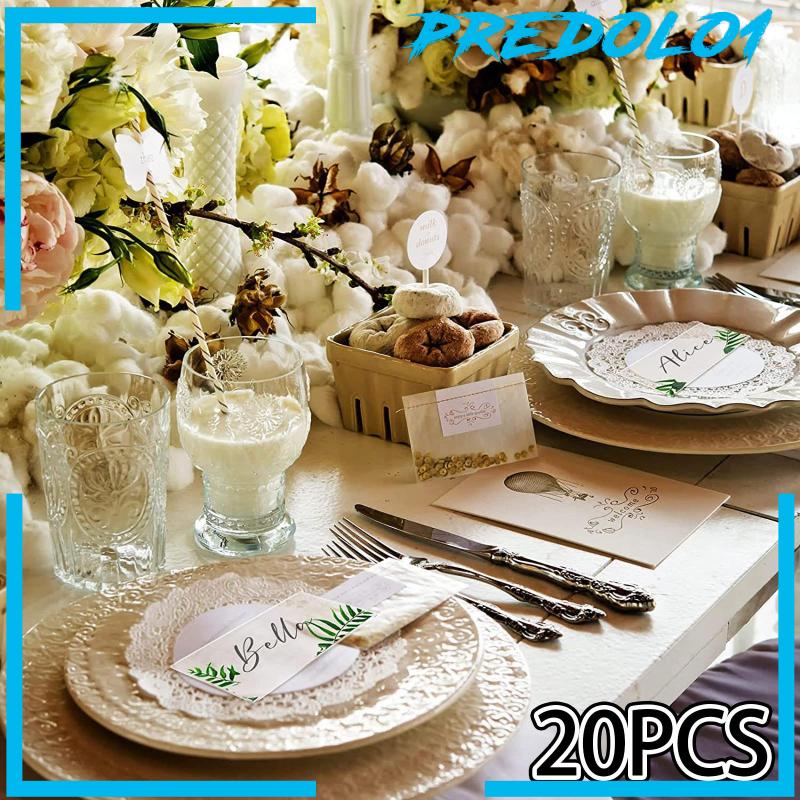 [Predolo1] 20Pcs Place Card Holder Name Cards for Activity Celebration Anniversary