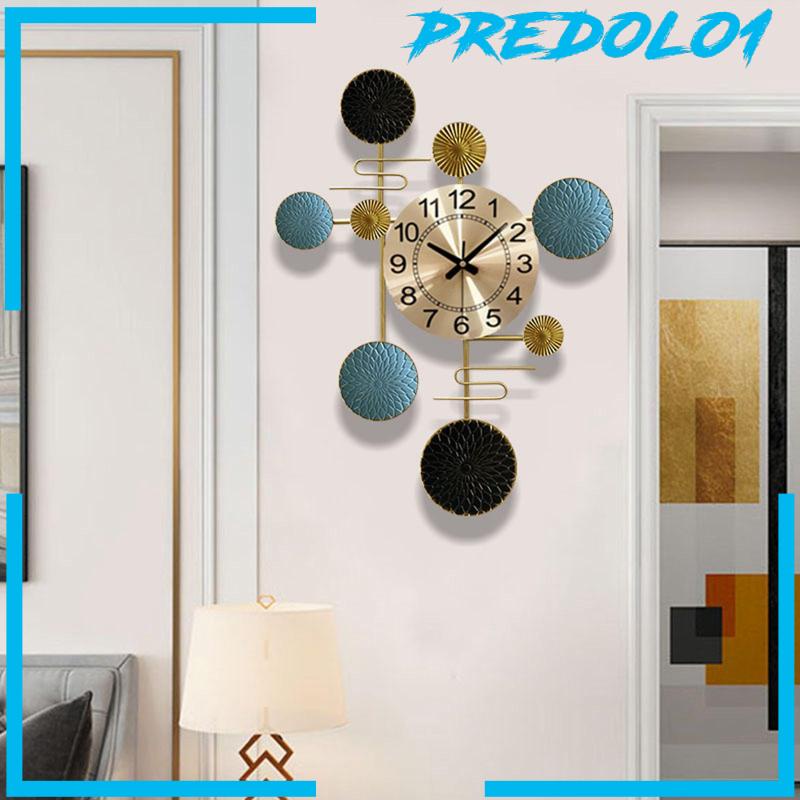 [Predolo1] Metal Wall Clock Silent Hanging Clocks for Living Room Farmhouse Bedroom