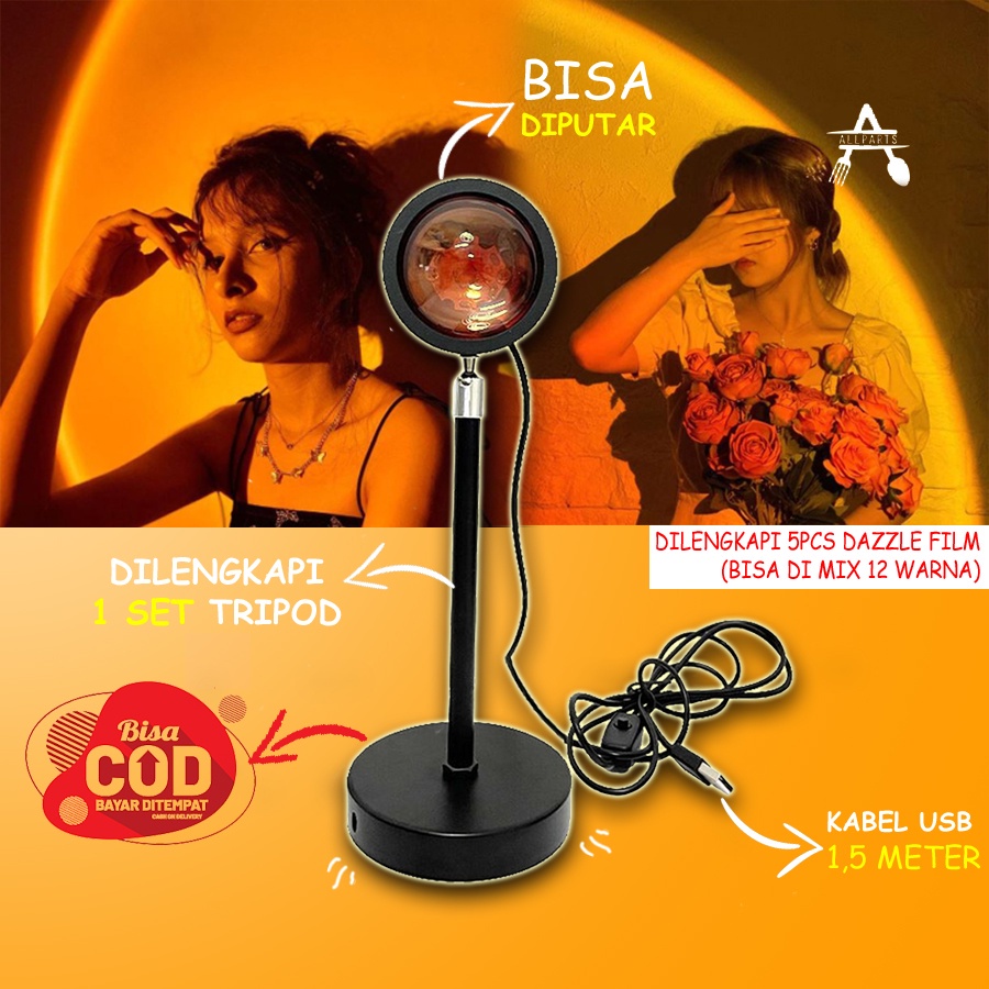 BEST SELLER Lampu Estetik Astetik Kamar Tidur Lampu Konten Fotografi Photoshoot Sunset Aesthetic Est
