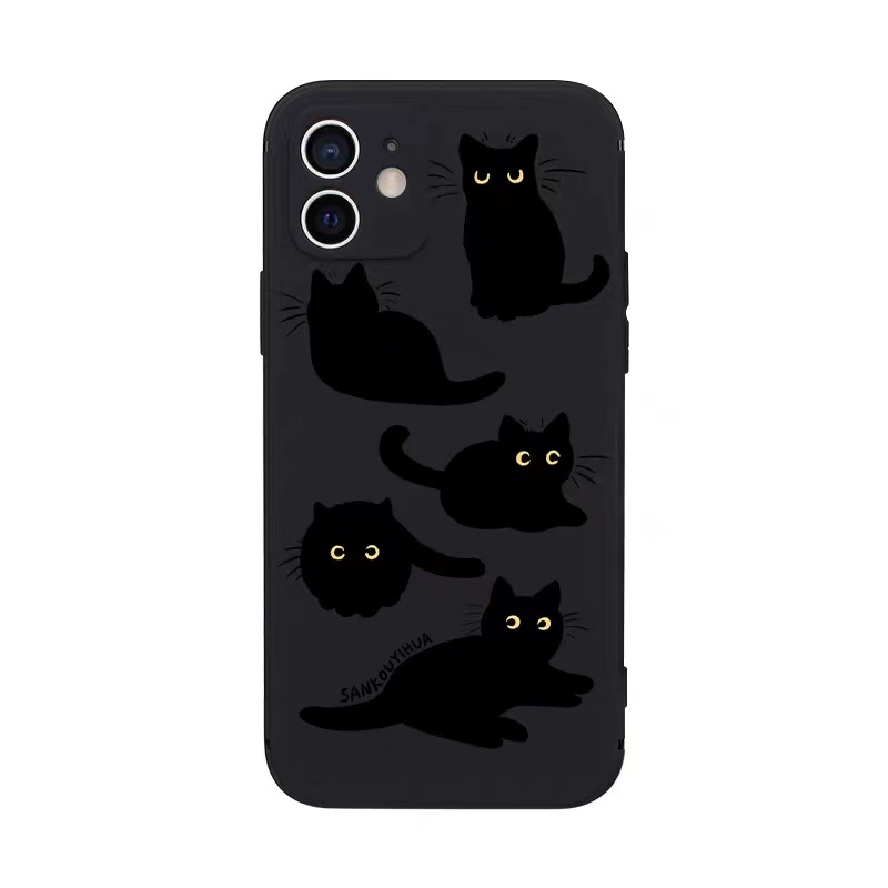 IPHONE Ins Pola Pasangan Cocok Untuk Iphone14 14pro 14plus 13 13pro 13prm iPhone12 7Plus 8Plus Xr XS 13 Pro Max Empat Sudut Casing Ponsel Tahan Guncangan