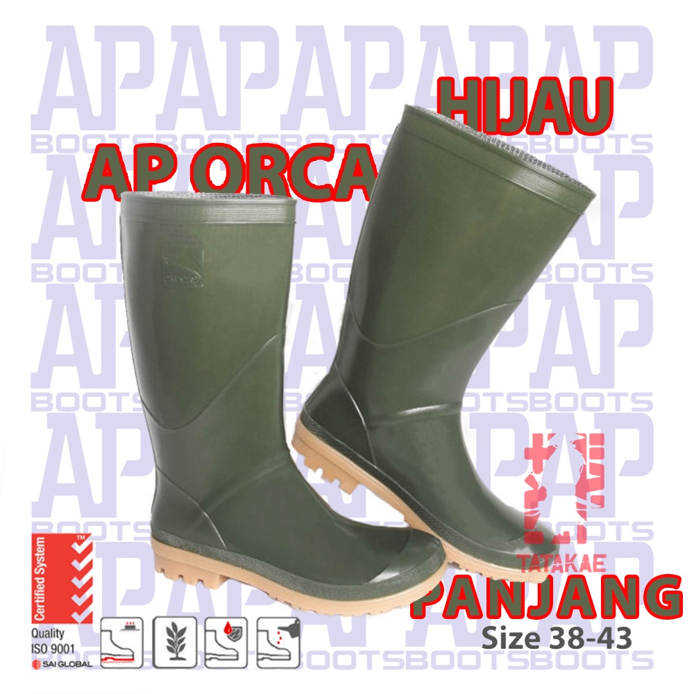 AP Boots Tinggi PVC AP 2017 Eco 3 AP Orca Eco 2 Sepatu Karet Perikanan Perkebunan Pekerja Pabrik