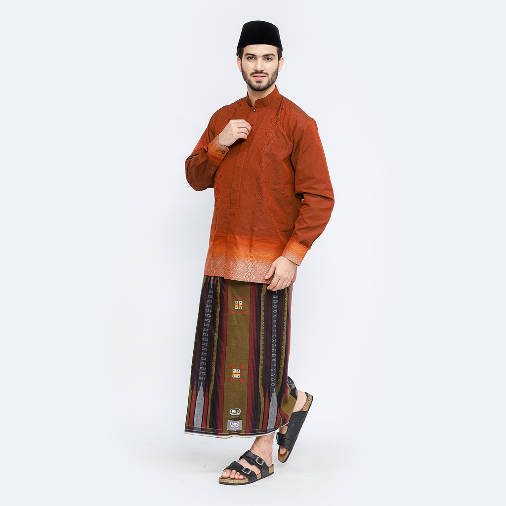 Sarung BHS Excellent Silver Motif Songket Gambiran Hitam Coklat / COD / BHS TERMURAH / BHS FULL TAG 