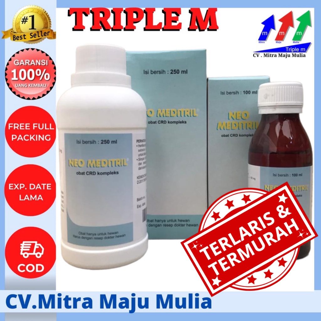 NEO MEDITRIL 100 ml NEO MEDITRIL 250 ml ORAL Obat CRD Flu Korisa Snot Ayam Burung NEOMEDITRIL