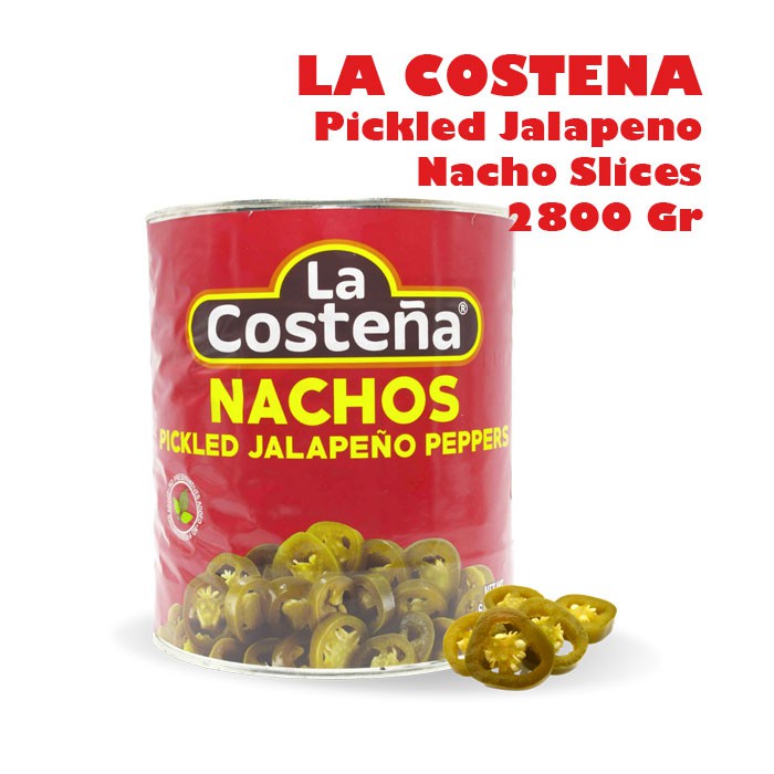 LA COSTENA NACHOS - Pickled Jalapeno Nacho Slices 2.8 kg / Jalapenos slices 2800 gr
