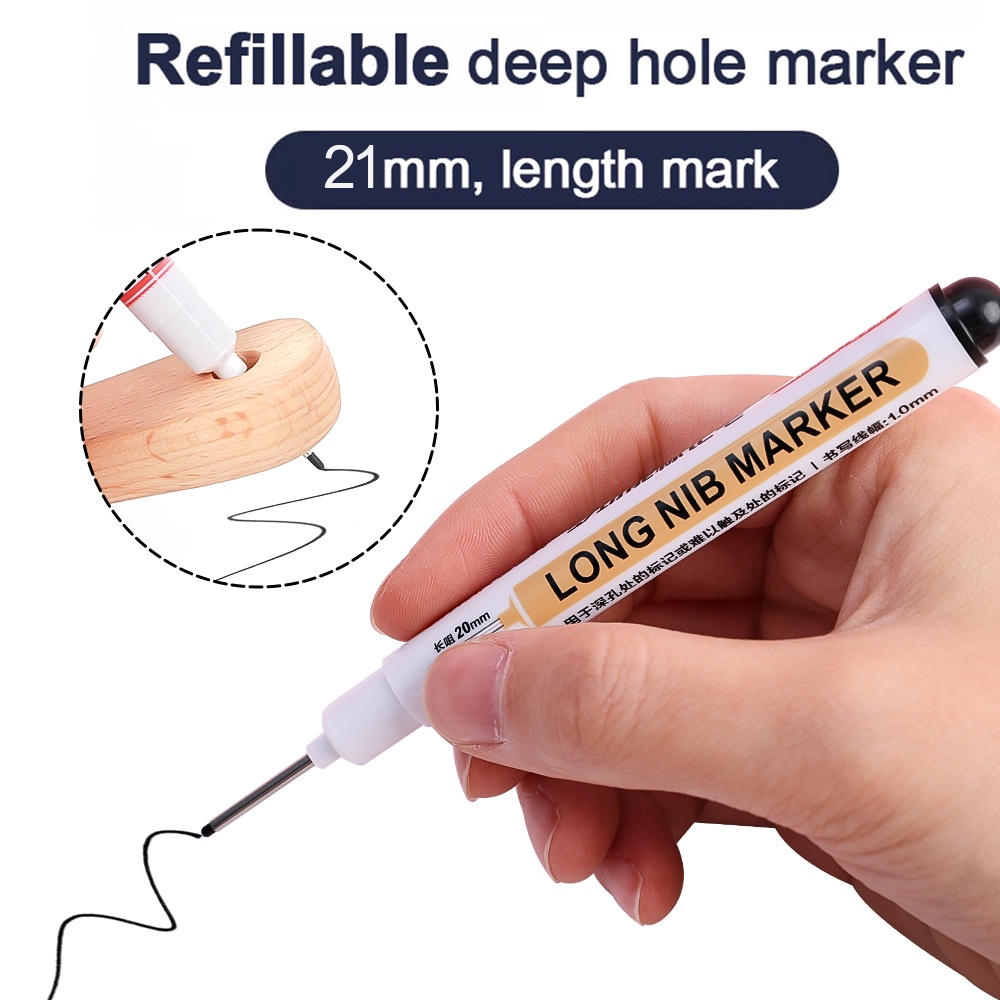 [Harga Grosir] Penanda Kepala Panjang 20mm Tulisan Carpenter Pensil Multifungsi Water-proof Quick Dry Deep Hole Marker Pen