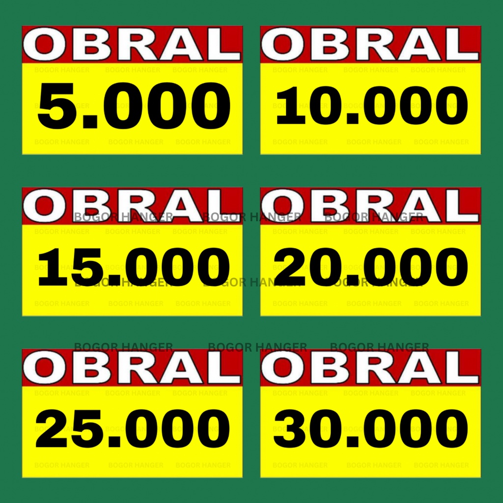 

(PER 1 PCS) Kertas Harga / Kertas Obral / Kertas Pajangan Diskon PER PCS