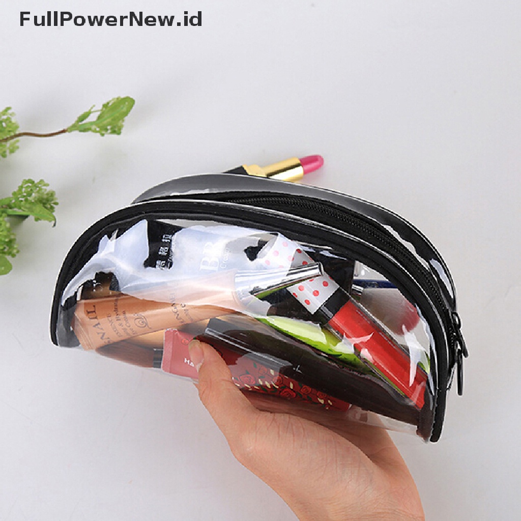 Power Bening Transparan PVC Travel Kosmetik Makeup Alat Mandi Wash Bag Pouch Zipper Bag ID