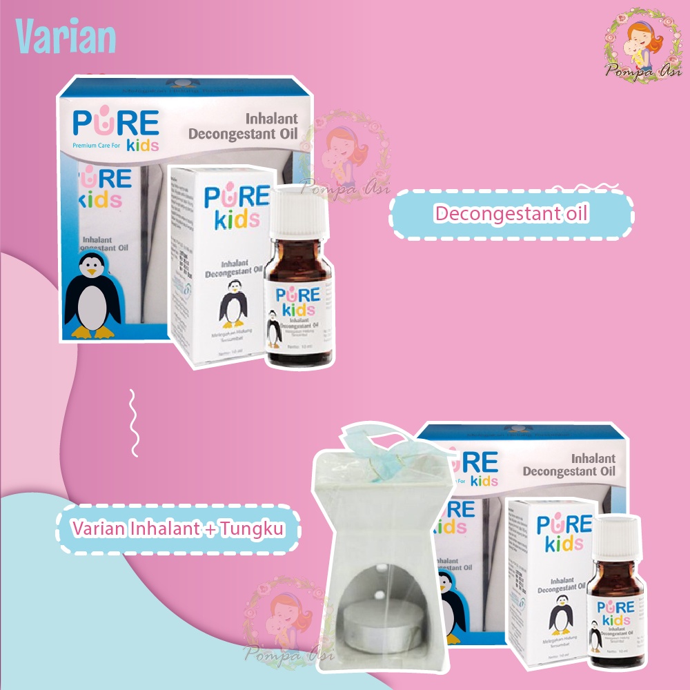 Pure Kids Inhalant Decongestant Oil Aromaterapi Purekids Pure BB Untuk Pilek Hidung Tersumbat Bayi Dan Anak By Mallpompaasi