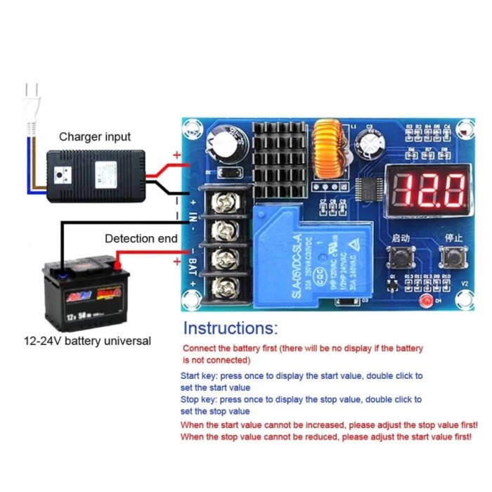 XH M604 XHM604 Cut Off Aki Modul Charger Charging Otomatis Baterai