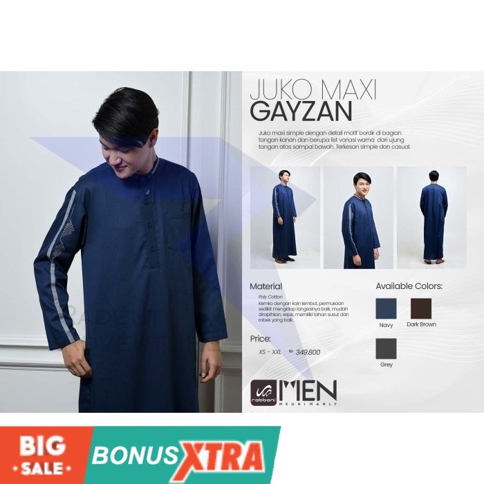 Diskon Gamis Cowok Rabbani Juko Maxi GAYZAN HUFFAZ Original Muslim ORI