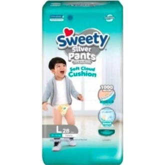 Popok Bayi Sweety Silver Pants L 28 Sweety L28 Diapers Celana Bayi