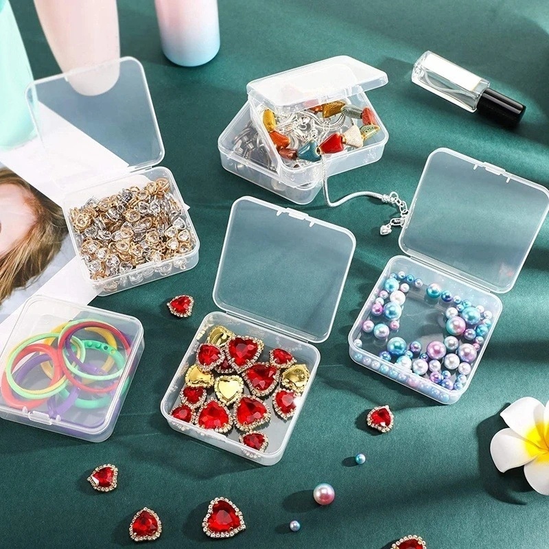 [HOT Sale] Transparan Berengsel Cases Packing Kotak Untuk Manik-Manik DIY Craft Perhiasan Plastik Nail Art Sekrup Penyimpanan Wadah Mini Dengan Tutup Tahan Lama Kotak Penyimpanan Kosong Tahan Debu