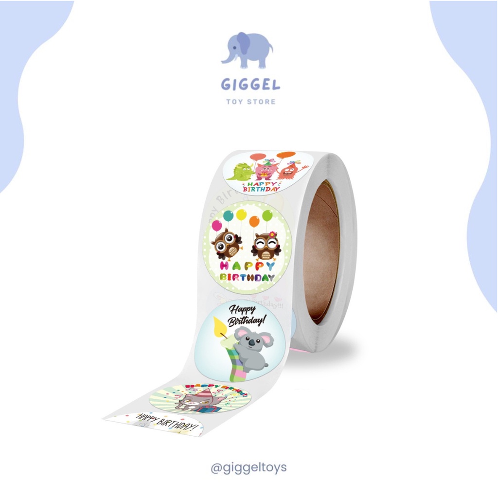 [ Giggel ] Stiker Roll 500 Pcs / Label Thank You / Stiker Unicorn / Label Motivasi