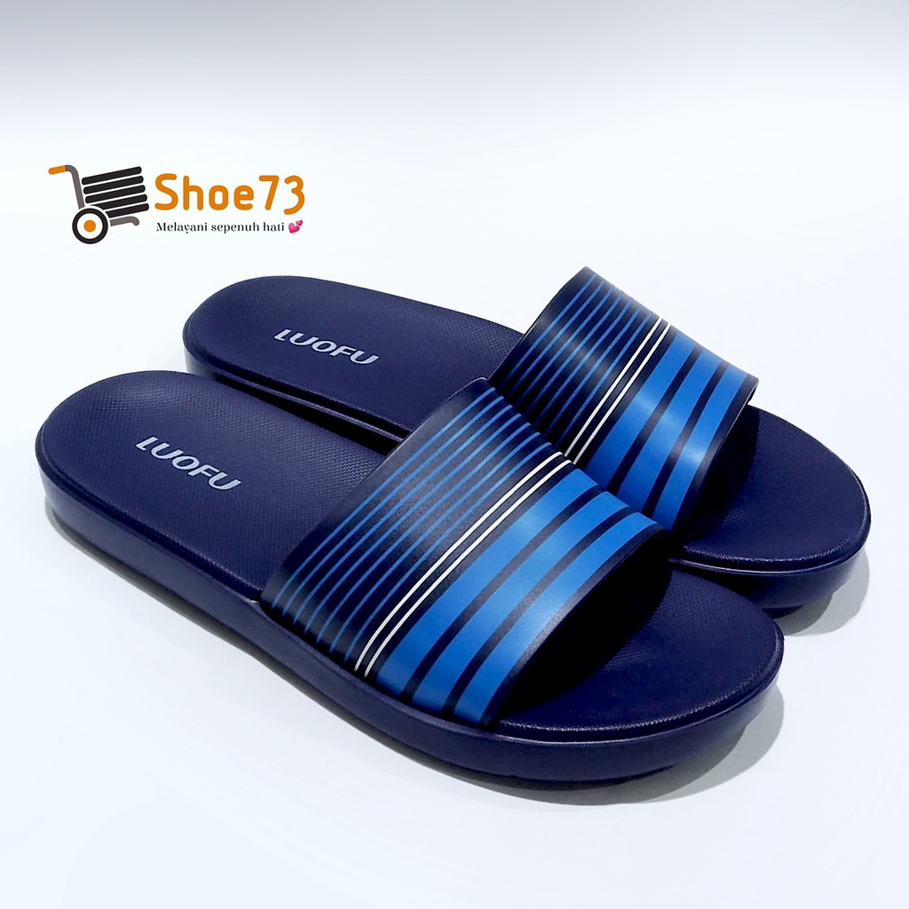 LUOFU E 7172 - E141 SIZE 40-44 ORIGINAL l Sandal Selop jelly pria l Sendal kokop cowok impor