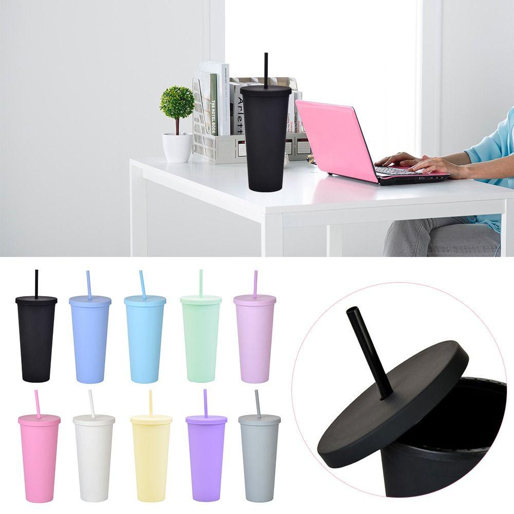 R-FLOWER Double-layer Skinny Tumbler Outdoor Dengan Tutup Insulated Drinking Cup 24oz Straight Cup