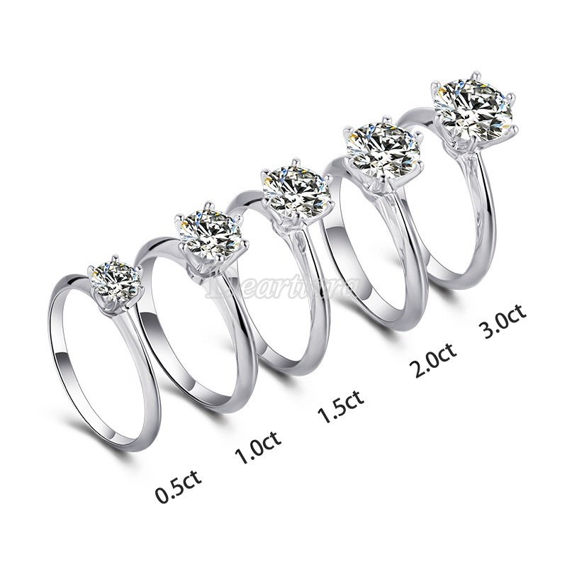 Real Moissanite Cincin S925 Sterling Silver Lamaran Tunangan Cincin Wanita Berlian Dengan Sertifikasi GRA