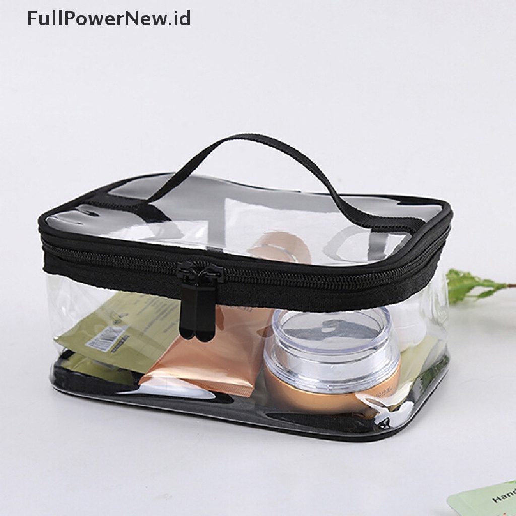 Power Bening Transparan PVC Travel Kosmetik Makeup Alat Mandi Wash Bag Pouch Zipper Bag ID
