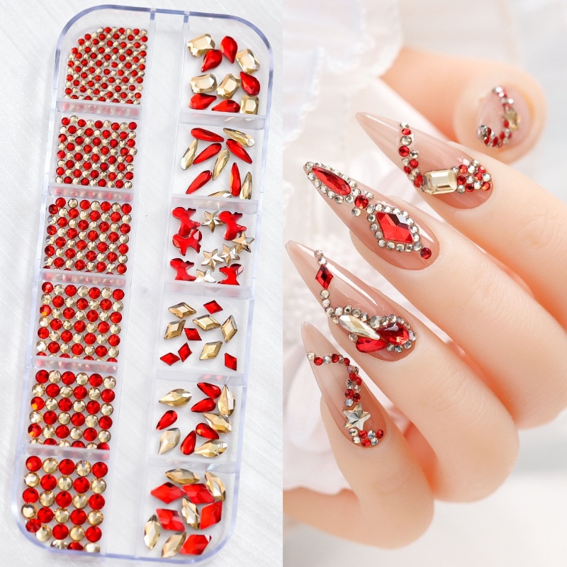 Siy Clear Nail Art Rhinestones Clear Galss Kuku Permata 3d Glitter Nail Art Dekorasi Perhiasan Kuku Datar Kembali Kuku Kristal