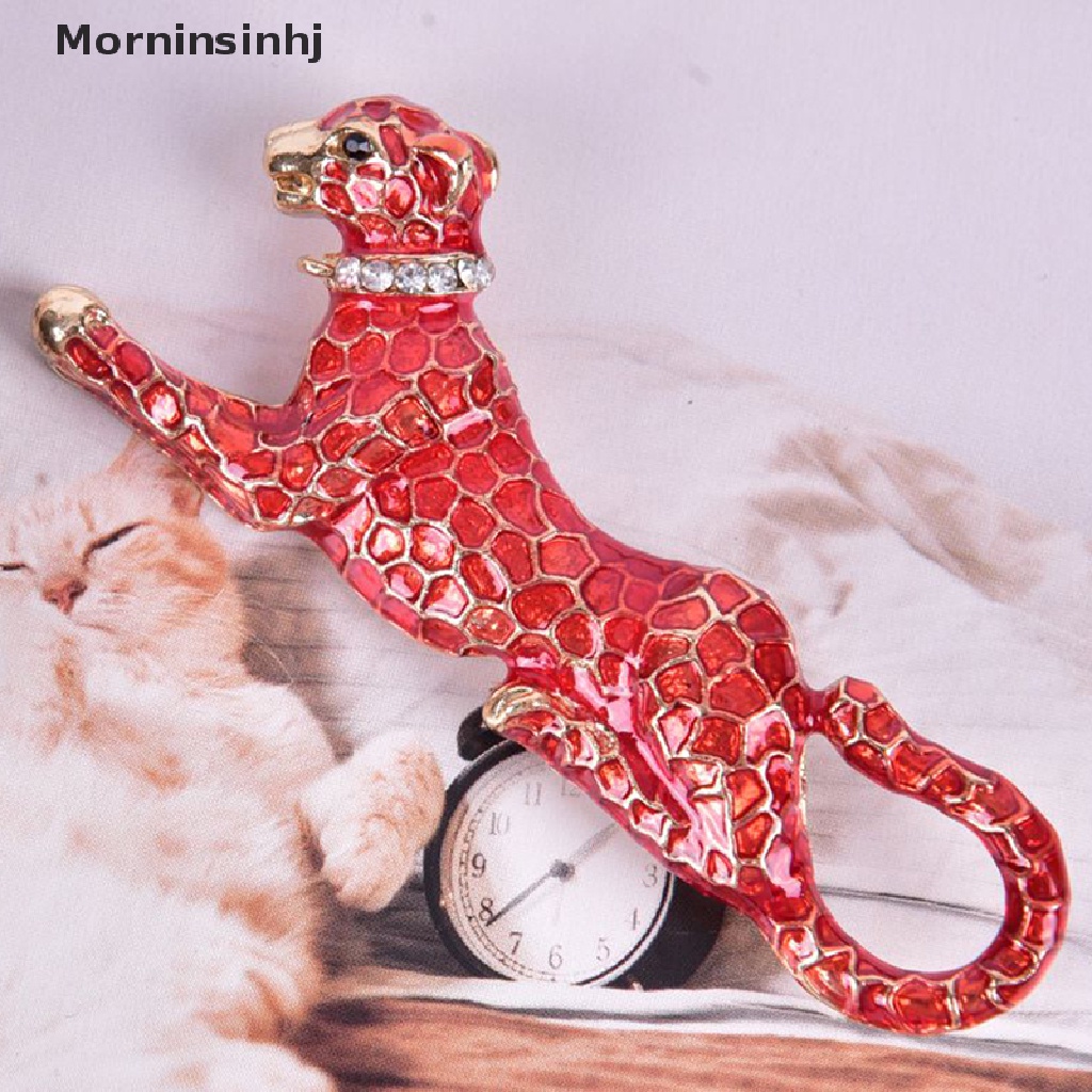 Mornin Fashion Kristal Leopard Merah Bros Pin Kerah Lencana Korsase Aksesoris Perhiasan  Id