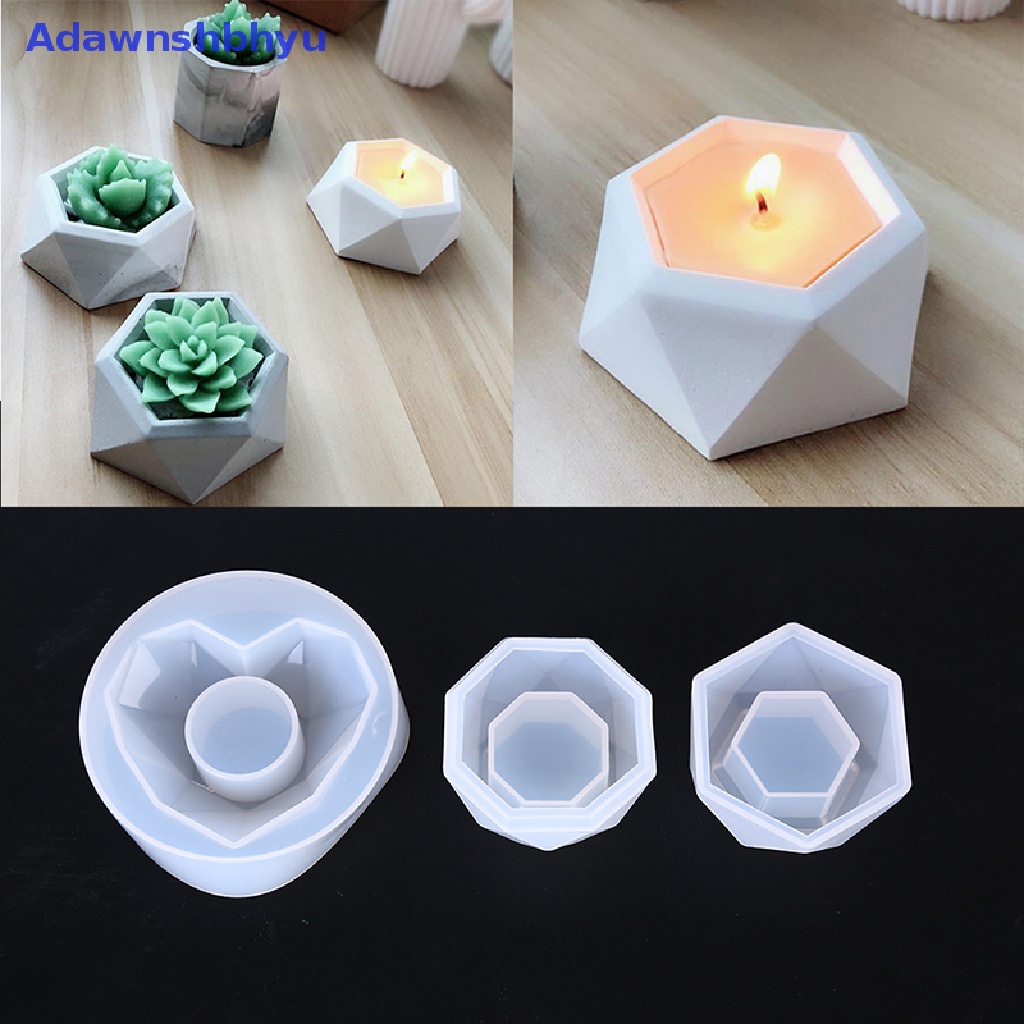 Adhyu Pot Bunga Tanaman Cetakan Silikon Epoxy Resin DIY Holder Mold Jewelry Tools ID