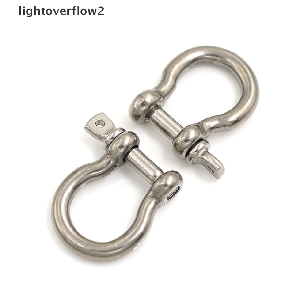 [lightoverflow2] 5pcs m4 304 stainless  shackle steel screw pin shackle  Rigging [ID]