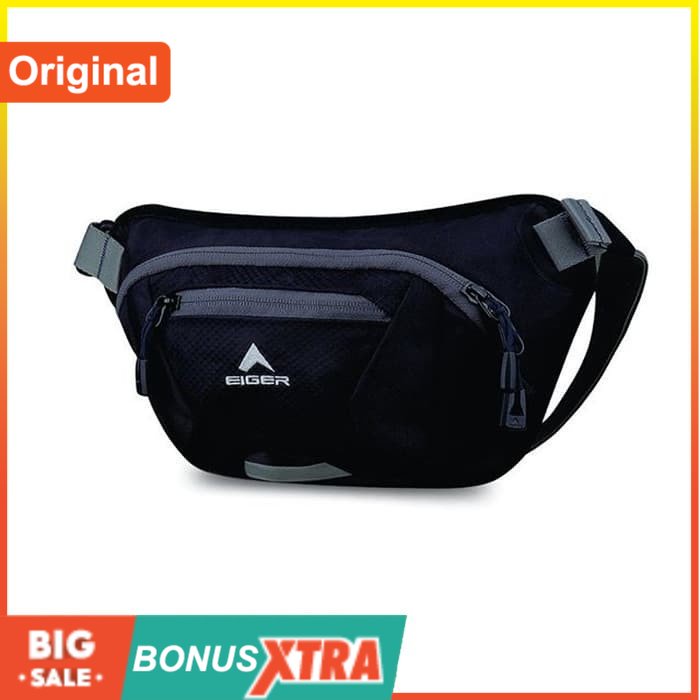 Tas Pinggang Tas Eiger Eiger Waist Bag Vessel Hitam Black Murah Ori