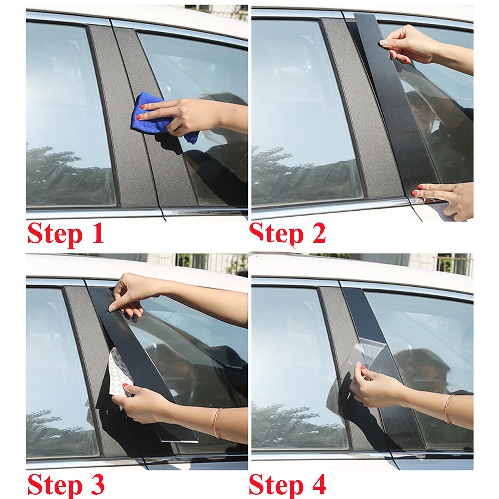 Honda City Glossy Black Car Door Window Center Column B C Pillar Post Sticker Trim Mirror Decoration Film for City G5 GM2 GM3  G6 GM4 GM5 GM6 GM8 Accessories