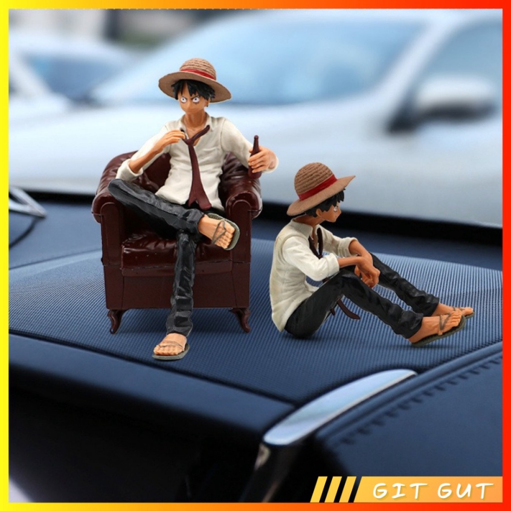 Action Figure Pajangan One Piece Luffy Duduk Sitting Chair Sofa Kursi