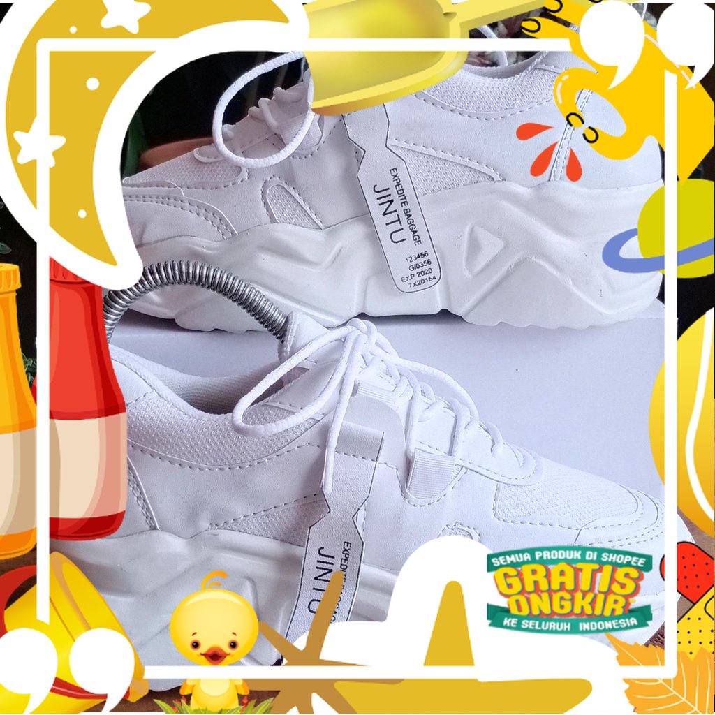 PROMO BIG SALE SEPATU WANITA JINTU KOREA SEPATU WANITA TALI SEPATU OLAHRAGA SEPATU WANITA/ hitam ore
