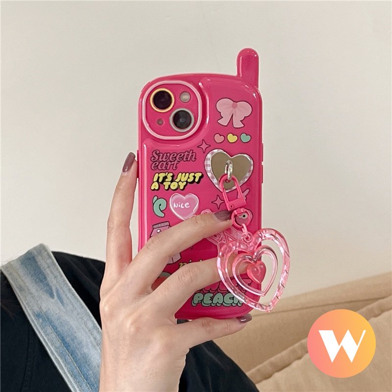 IPHONE Graffiti Stiker Ponsel Case Kompatibel Untuk Iphone7 8 Plus XR 1114 13 12 Pro MAX X XS MAX SE 2020 Kelinci Lucu Ikatan Simpul Retro Personal Bentuk Ponsel Soft Cover Dengan Cinta Hati