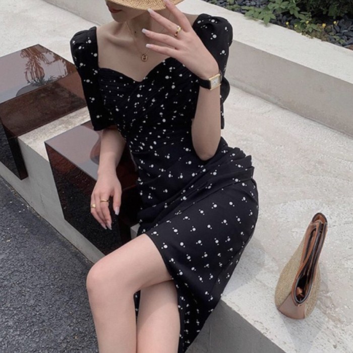 CASUAL SEMIFORMAL MIDI PARTY DRESS PREMIUM KOREAN STYLE NEW COLLECTION