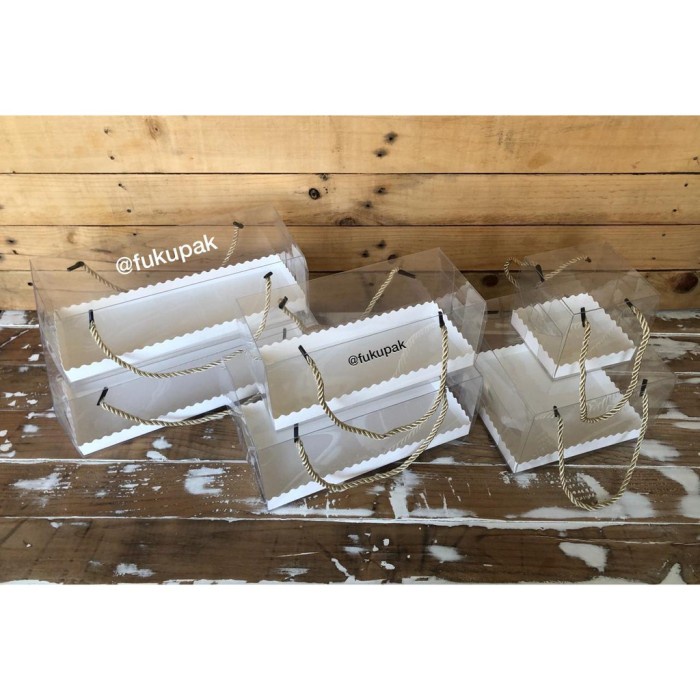 

⭐BISA COD⭐ Box Mika Tali 20 pcs Clear Transparent Box Kotak Hamper Bolu
