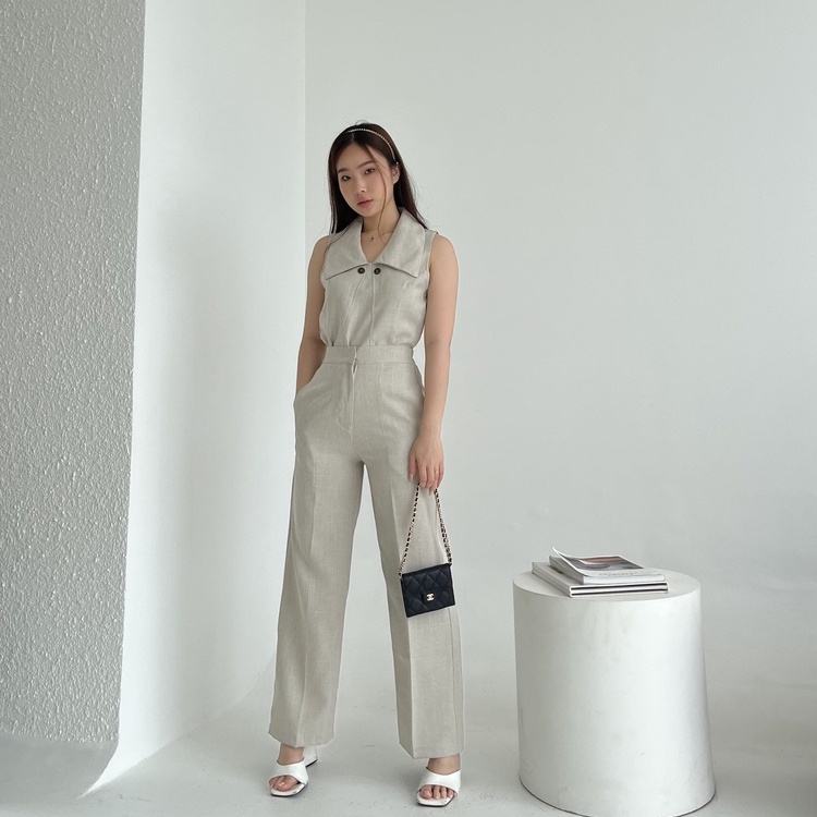 Gion Set / Set Casual Wanita Korea / 1 Get 2 / Setelan Top and Pants / Halter Top / Highwaist Pants