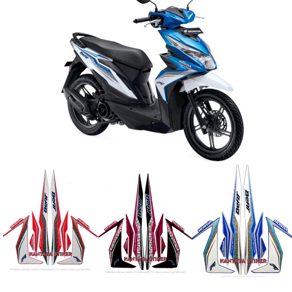 STIKER STRIPING LIS LES BODY MOTOR HONDA BEAT FI 2017 ISS & STRIPING MOTOR BEAT FI 2017 ISS STANDAR 