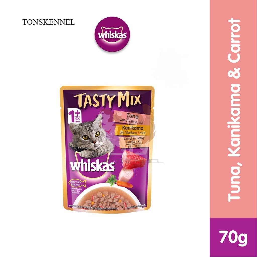 WHISKAS Tasty Mix Makanan Kucing Basah Pouch 70gr 70 gr