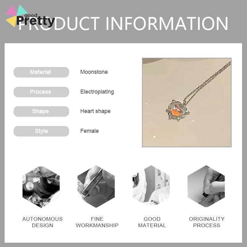 Kalung hati yang manis gaya mewah ringan musim panas wanita desain tinggi - PD