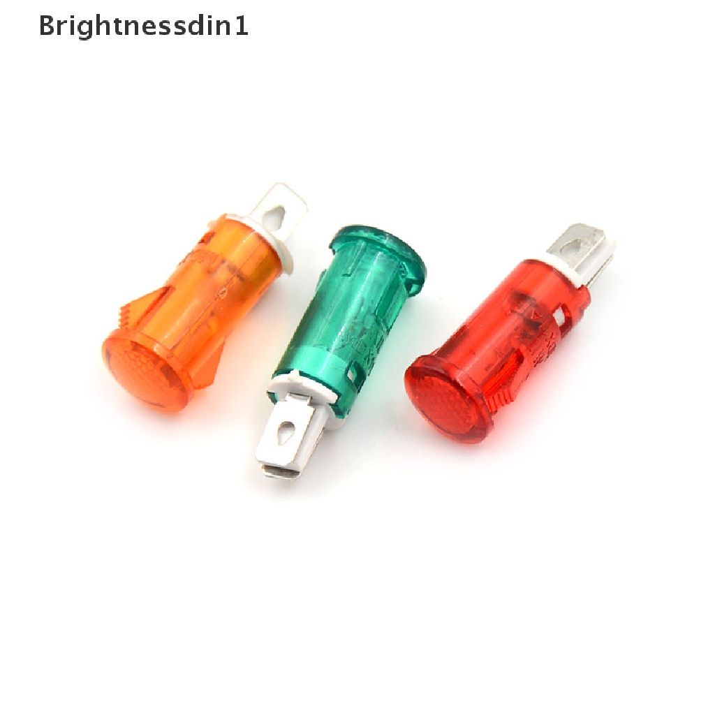 [Brightnessdin1] 10pcs Lampu Sinyal 10mm Merah Hijau Kuning Lampu Indikator Cahaya 12V 24V 220V Butik