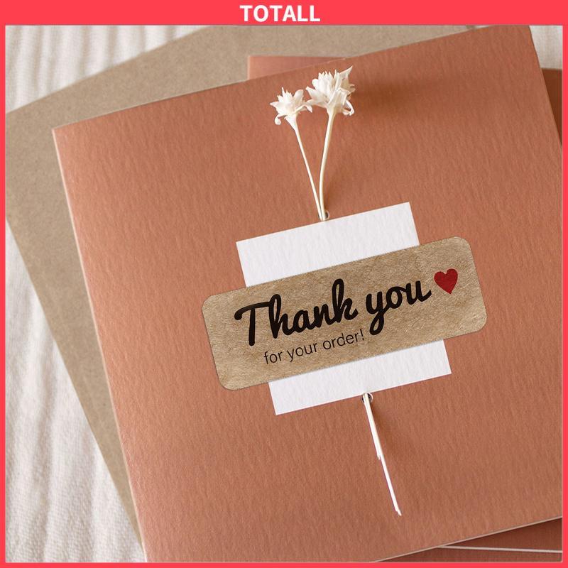 COD Stiker Thank You 1 roll Kertas Kraft Berbentuk Persegi Panjang-Totall