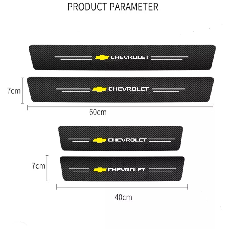 Stiker Pelindung Pintu Mobil Bahan Kulit Serat Karbon Untuk Chevrolet spin spark trailblazer aveo op