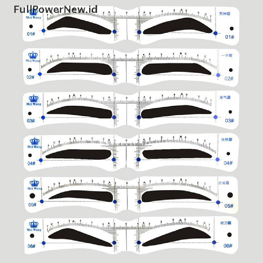 Power 12Pcs Gaya Stensil Pembentuk Alis Grooming Shaper Template Alat Makeup ID