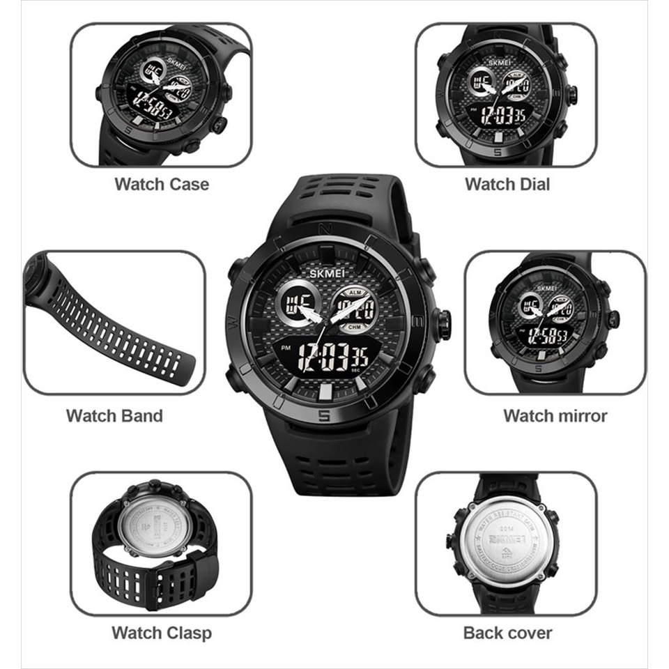 Jam Tangan Analog Digital SKMEI 2014 Anti air 5 atm Original Garansi