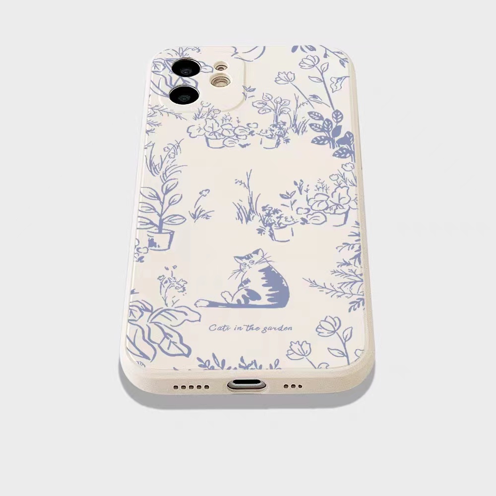 IPHONE Ins Pola Pasangan Cocok Untuk Iphone14 14pro 14plus 13 13pro 13prm iPhone12 7Plus 8Plus Xr XS 13 Pro Max Empat Sudut Casing Ponsel Tahan Guncangan