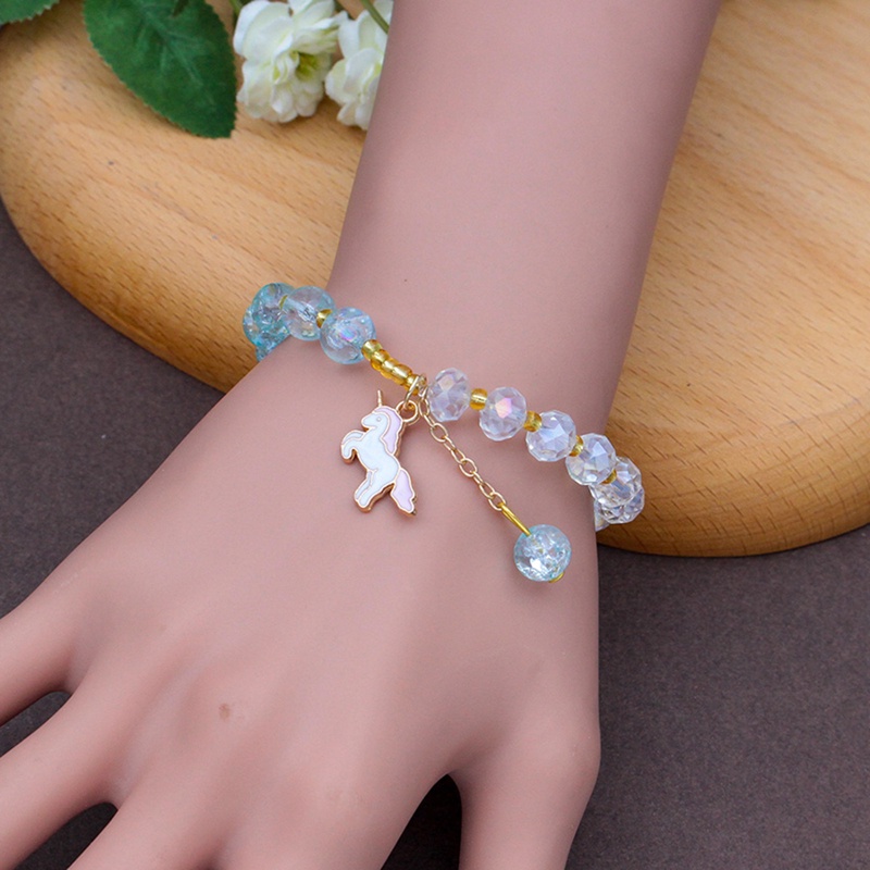 Giok Hijau Manik-Manik Unicorn Gelang Wanita Bulat Chalcedony Buddha Bead Yoga Bangles Penyembuhan Energi Perhiasan Hadiah