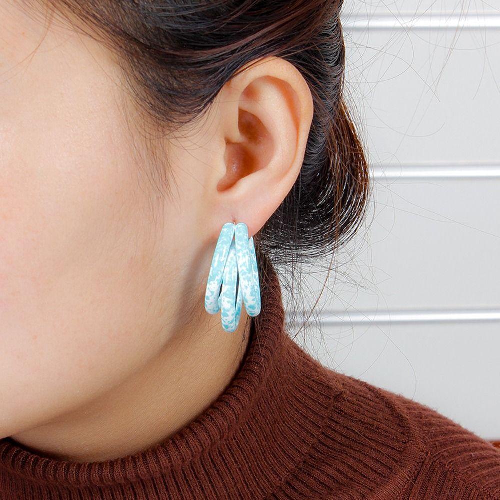 Mxbeauty Anting Stud Wanita Trendi Elegan Temperamen Fashion Perhiasan Desain Niche Pola Bunga Musim Panas Alloy Gaya Korea Earrings